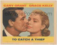 5p0225 TO CATCH A THIEF LC #5 1955 best romantic c/u of Grace Kelly & Cary Grant, Alfred Hitchcock
