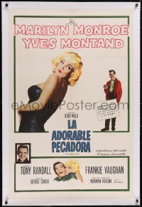 5p0702 LET'S MAKE LOVE linen Spanish/US 1sh 1960 super sexy Marilyn Monroe & Yves Montand, very rare!