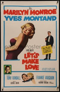 5p0547 LET'S MAKE LOVE linen 1sh 1960 great images of super sexy Marilyn Monroe & Yves Montand!