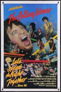 5p0548 LET'S SPEND THE NIGHT TOGETHER linen 1sh 1983 great image of Mick Jagger & The Rolling Stones!