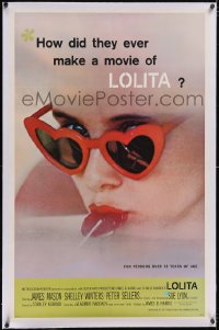 5p0550 LOLITA linen 1sh 1962 Stanley Kubrick classic, Sue Lyon, how did they ever make this movie!