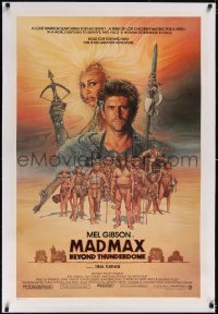 5p0559 MAD MAX BEYOND THUNDERDOME linen 1sh 1985 art of Mel Gibson & Tina Turner by Richard Amsel!