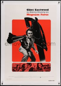 5p0708 MAGNUM FORCE linen int'l 1sh 1973 Clint Eastwood is Dirty Harry pointing his gun by Halsman!