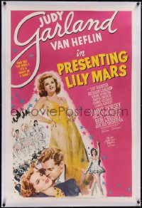 5p0716 PRESENTING LILY MARS linen style C 1sh 1943 great art of elegant Judy Garland & Van Heflin!