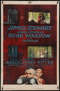5p0152 REAR WINDOW 1sh 1954 Alfred Hitchcock classic, art of voyeur Jimmy Stewart & Grace Kelly!