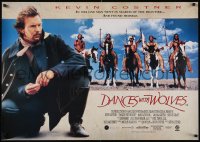 5p0276 DANCES WITH WOLVES signed 27x39 English REPRO poster 1990 by Kevin Costner, different image!