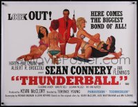 5p0765 THUNDERBALL linen 27x36 English REPRO poster 1965 McGinnis art of Sean Connery as James Bond!