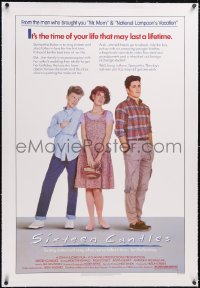 5p0619 SIXTEEN CANDLES linen 1sh 1984 Molly Ringwald, Anthony Michael Hall, directed by John Hughes!