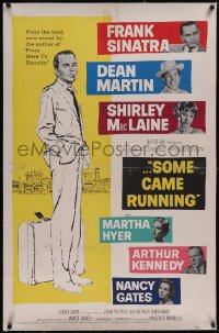 5p0622 SOME CAME RUNNING linen 1sh 1959 full-length art of Frank Sinatra w/Dean Martin, MacLaine