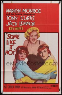 5p0155 SOME LIKE IT HOT 1sh 1959 sexy Marilyn Monroe with Tony Curtis & Jack Lemmon in drag!
