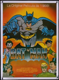 5p0778 BATMAN linen South American R1989 DC Comics, Diaz art of Adam West & Burt Ward with villains!