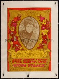 5p1259 DONOVAN linen 2nd printing 14x21 music concert poster 1967 great Bonnie MacLean art, rare!
