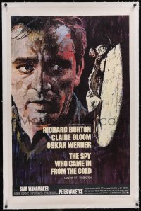 5p0724 SPY WHO CAME IN FROM THE COLD linen int'l 1sh 1965 different art of Richard Burton, rare!