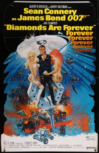 5p0009 DIAMONDS ARE FOREVER die-cut standee 1971 McGinnis art of Sean Connery as James Bond, rare!
