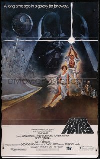 5p0001 STAR WARS die-cut style A standee R1982 Jung art of giant Vader over Luke & Leia, ultra rare!