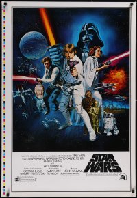 5p0274 STAR WARS domestic style C printer's test 1sh 1977 George Lucas, best Tom Chantrell art!