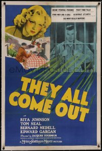 5p0640 THEY ALL COME OUT linen 1sh 1939 Jacques Tourneur prison short expanded to a feature film!