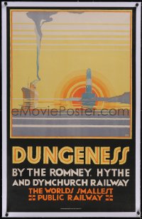 5p0901 DUNGENESS ROMNEY HYTHE & DYMCHURCH RAILWAY linen 25x40 English travel poster 1929 Roberts art!