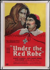 5p0654 UNDER THE RED ROBE linen 1sh 1923 art of Robert Mantell as Cardinal Richelieu, ultra rare!