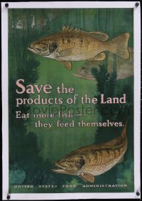 5p1032 SAVE THE PRODUCTS OF THE LAND linen 20x30 WWI war poster 1918 Charles Livingston Bull art!