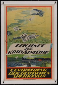 5p1057 ZEICHNET 8TE KRIEGSANLEIHE linen 25x38 Austrian WWI war poster 1918 Sieber art, ultra rare!