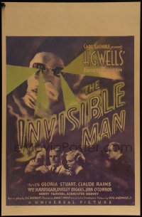 5p0081 INVISIBLE MAN WC 1933 James Whale classic, Claude Rains, H.G. Wells, wonderful horror image!