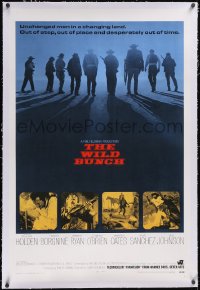 5p0734 WILD BUNCH linen int'l 1sh 1969 Sam Peckinpah cowboy classic, William Holden & Ernest Borgnine
