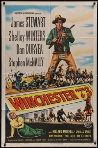 5p0158 WINCHESTER '73 1sh 1950 art of James Stewart with rifle over Shelley Winters, Anthony Mann!