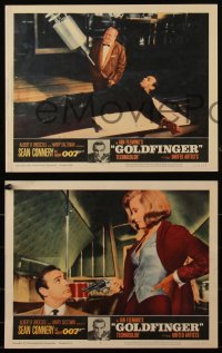 5p0159 GOLDFINGER 8 LCs 1964 great images of Sean Connery as spy James Bond 007, great condition!