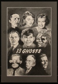 5r0010 13 GHOSTS matted signed 11x17 pencil drawing 2003 great different art by Glen Eisner!