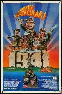 5r0249 1941 style F 1sh 1979 Spielberg, art of John Belushi, Dan Aykroyd & cast by Peter Green!