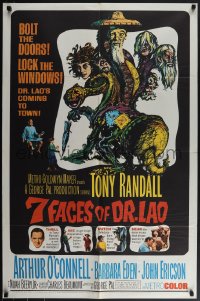 5r0258 7 FACES OF DR. LAO 1sh 1964 great art of Tony Randall's personalities by Joseph Smith!