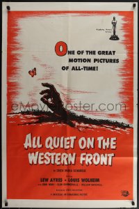 5r0272 ALL QUIET ON THE WESTERN FRONT 1sh R1960s Lew Ayres in a story of blood, guts and tears!