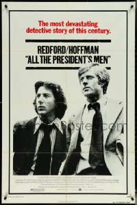 5r0274 ALL THE PRESIDENT'S MEN 1sh 1976 Dustin Hoffman & Robert Redford as Woodward & Bernstein!