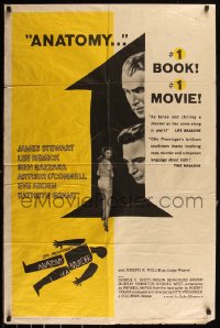 5r0279 ANATOMY OF A MURDER 1sh 1959 Otto Preminger, Saul Bass art + images of stars