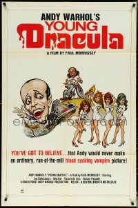 5r0282 ANDY WARHOL'S DRACULA 1sh R1976 cartoon art of vampire Udo Kier as Dracula and sexy ladies!