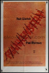 5r0283 ANDY WARHOL'S FRANKENSTEIN 2D 1sh 1974 Paul Morrissey, great image of title in stitches!