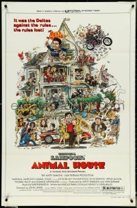 5r0285 ANIMAL HOUSE style B 1sh 1978 John Belushi, John Landis classic, art by Rick Meyerowitz!