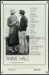 5r0286 ANNIE HALL 1sh 1977 full-length Woody Allen & Diane Keaton in a nervous romance!