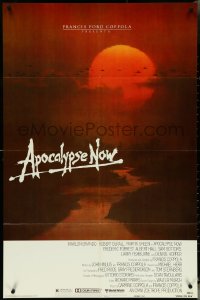 5r0288 APOCALYPSE NOW advance 1sh 1979 Francis Ford Coppola, Bob Peak art of helicopters over river!