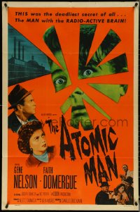 5r0294 ATOMIC MAN 1sh 1956 wacky image of the man they called the Human Bomb, plus Faith Domergue!
