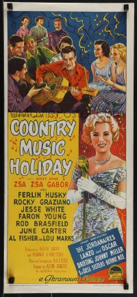5r0166 COUNTRY MUSIC HOLIDAY Aust daybill 1958 Zsa Zsa Gabor, Ferlin Husky & country music stars!