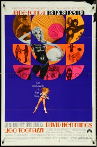 5r0307 BARBARELLA style B 1sh 1968 Roger Vadim, montage of sexy Jane Fonda images + art by McGinnis!
