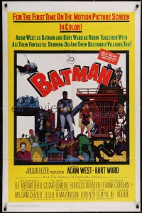 5r0309 BATMAN 1sh 1966 Adam West & Burt Ward, villains Meriwether, Romero, Meredith & Gorshin!