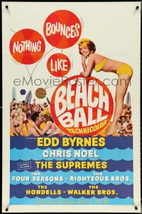 5r0313 BEACH BALL 1sh 1965 Edd Byrnes, The Supremes, sexy blonde Chris Noel in bikini!