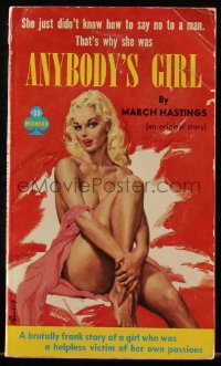 5r1700 ANYBODY'S GIRL paperback book 1960 she didn't know how to say no to a man, Paul Rader art!