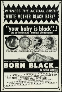 5r0350 BORN BLACK TO WHITE PARENTS 1sh 1972 Der Verlogene Akt, most shocking film you'll ever see!