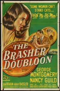 5r0356 BRASHER DOUBLOON 1sh 1947 some women can't stand cats, with her it's men, Chandler noir!
