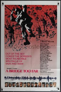 5r0363 BRIDGE TOO FAR style B 1sh 1977 Michael Caine, Connery, cool art of paratrooper!