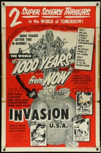 5r0377 CAPTIVE WOMEN/INVASION U.S.A. 1sh 1956 The World 1000 Years From Now!